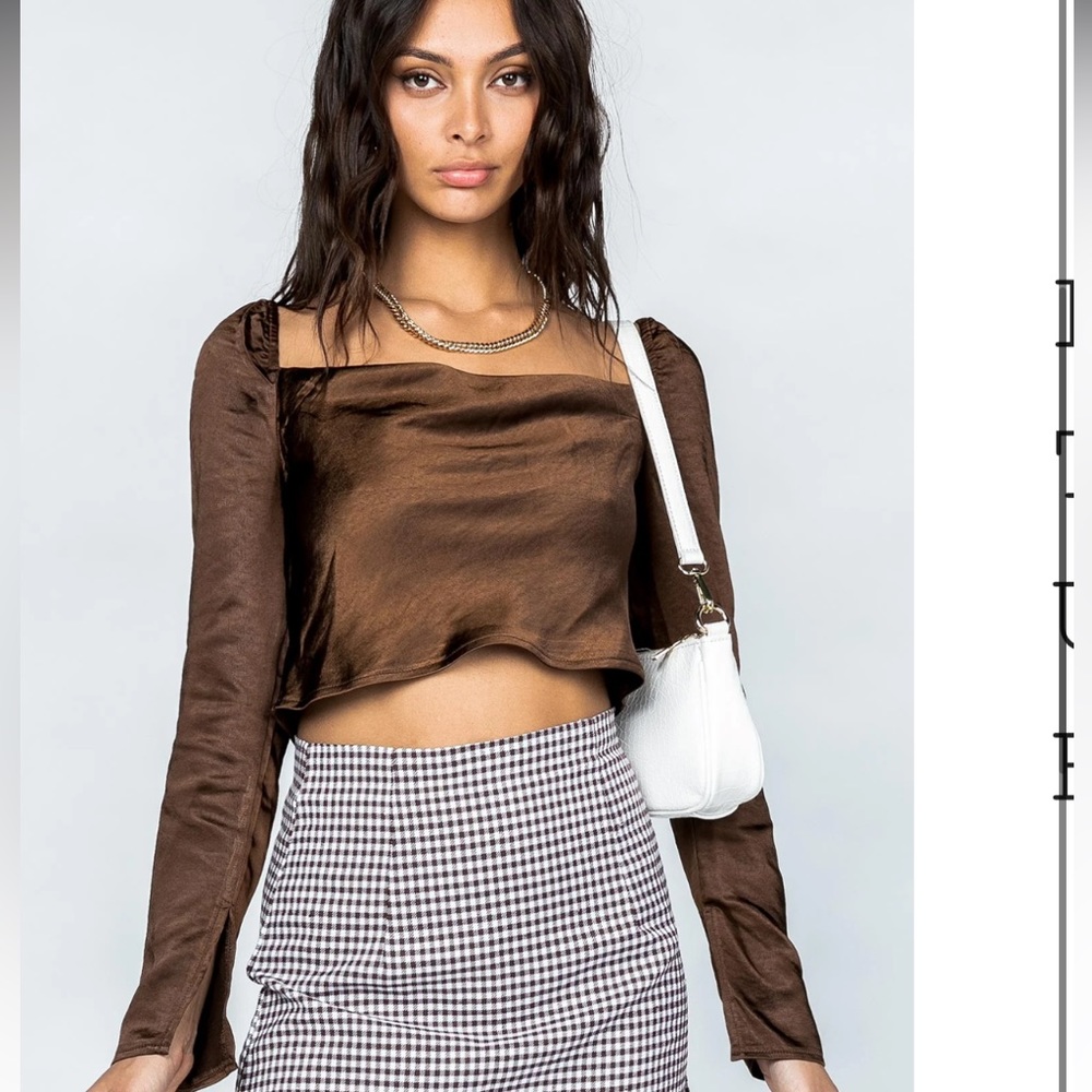 Princess Polly Love Song Top Brown Top